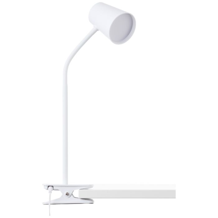 Plastic clip on light white, Musab, 7W, 3000K LED, 3-step dimmable