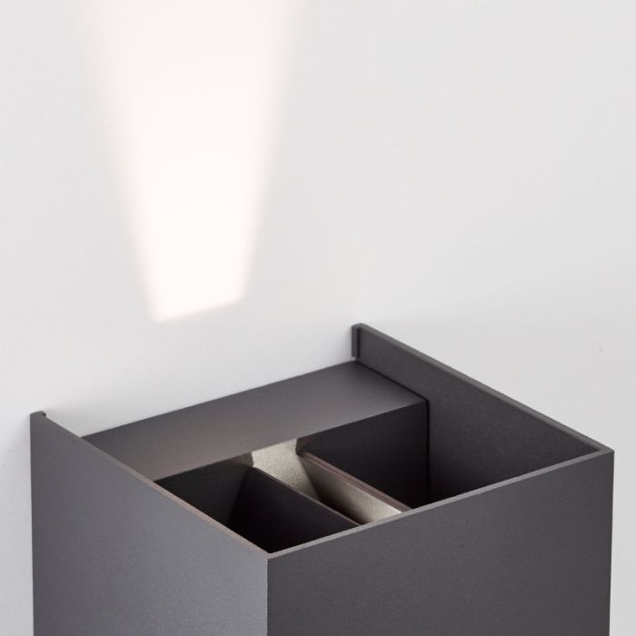 Modern up down wall light grey, Romar, 6,5W, 3000K LED, IP44