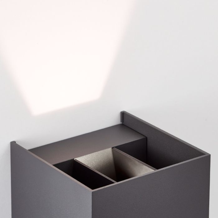 Modern up down wall light grey, Romar, 6,5W, 3000K LED, IP44