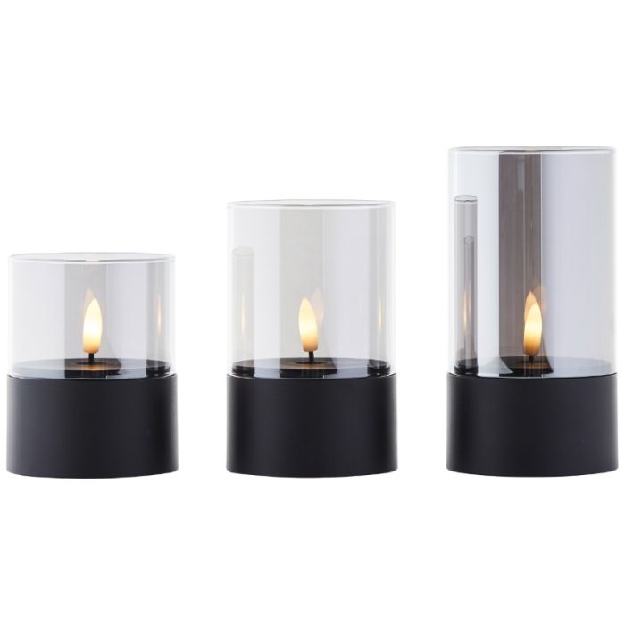 Outdoor candle set, Volkan, black