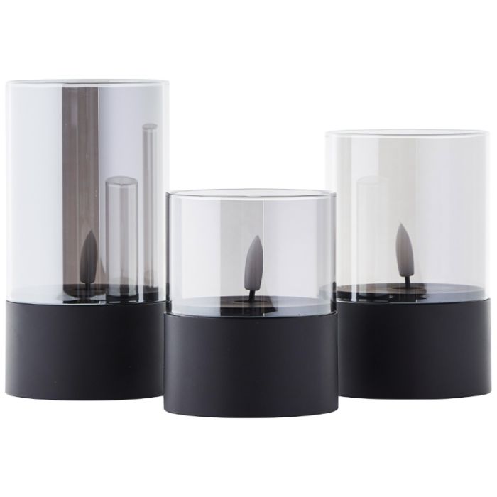 Outdoor candle set, Volkan, black