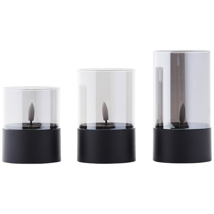 Outdoor candle set, Volkan, black