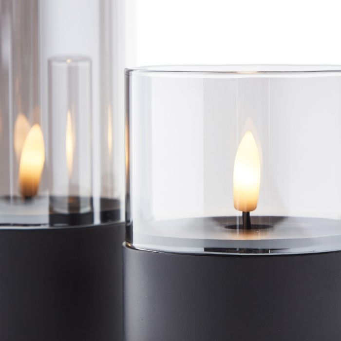 Outdoor candle set, Volkan, black