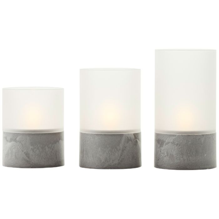 Outdoor candle set, Volkan, grey