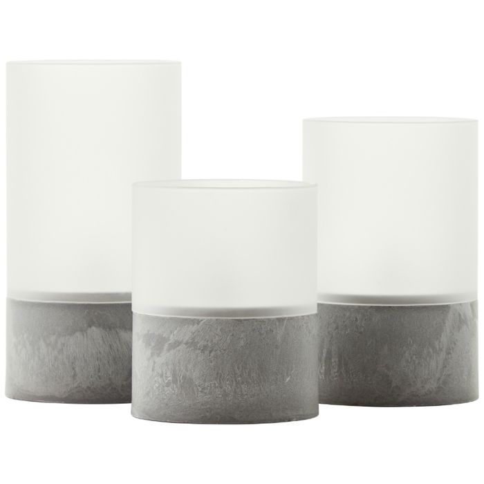 Outdoor candle set, Volkan, grey