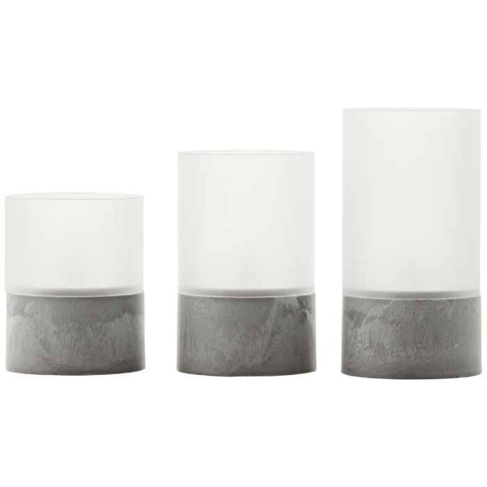 Outdoor candle set, Volkan, grey