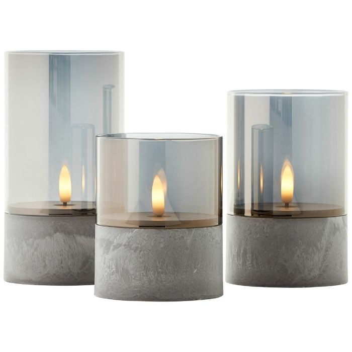 Outdoor candle set, Volkan, grey
