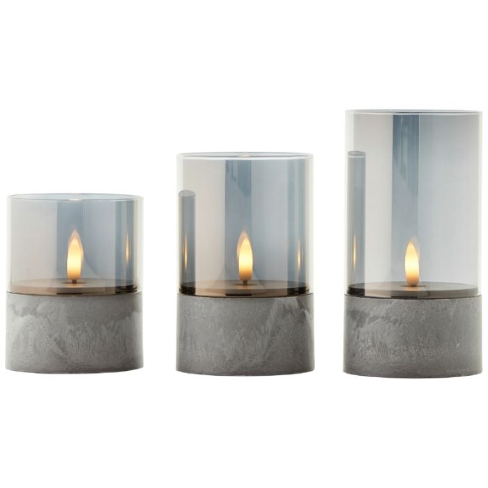 Outdoor candle set, Volkan, grey