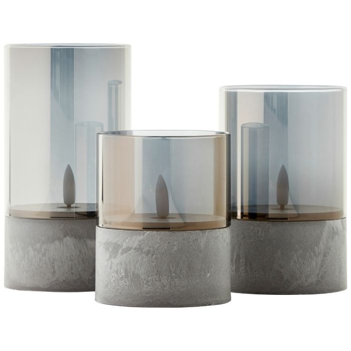 Outdoor candle set, Volkan, grey