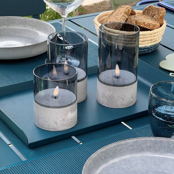 Outdoor candle set, Volkan, grey