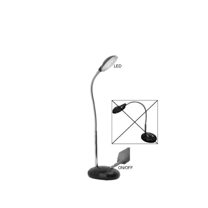 Plastic desk lamp black, Marenthe, 2W, 6000K LED, with switch