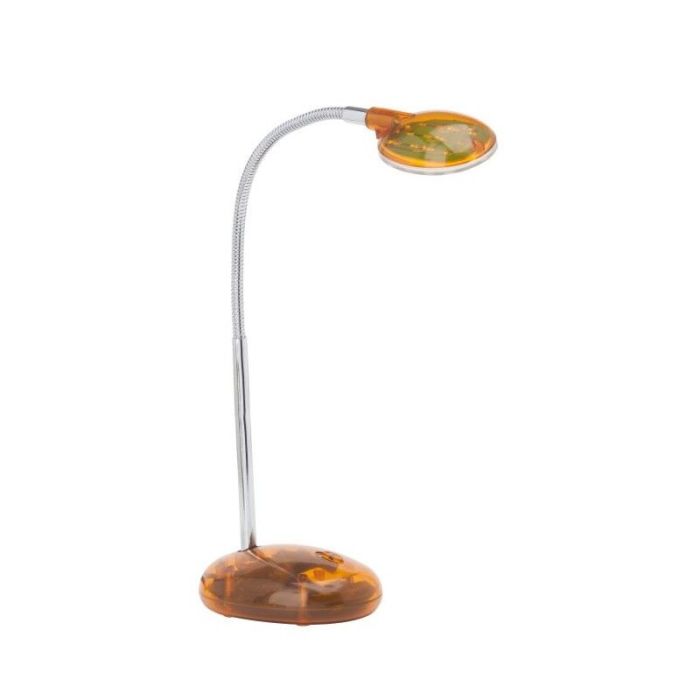 Plastic desk lamp orange, Marenthe, 2W, 6000K LED, with switch