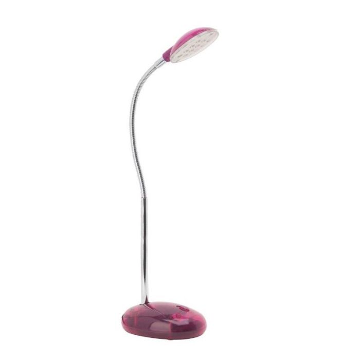 Plastic desk lamp pink, Marenthe, 2W, 6000K LED, with switch