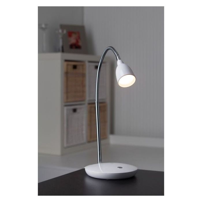 Plastic desk lamp white, Kit, 3W, 3000K LED, with switch