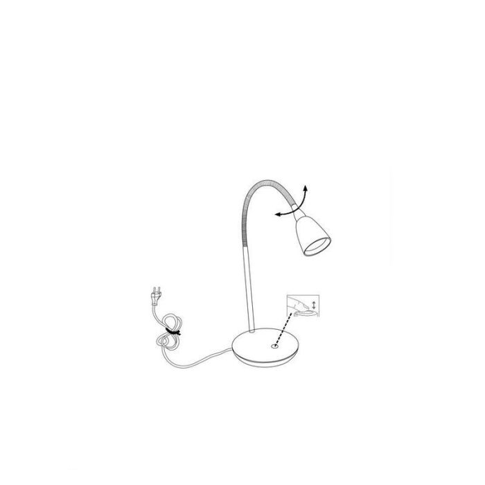 Plastic desk lamp white, Kit, 3W, 3000K LED, with switch