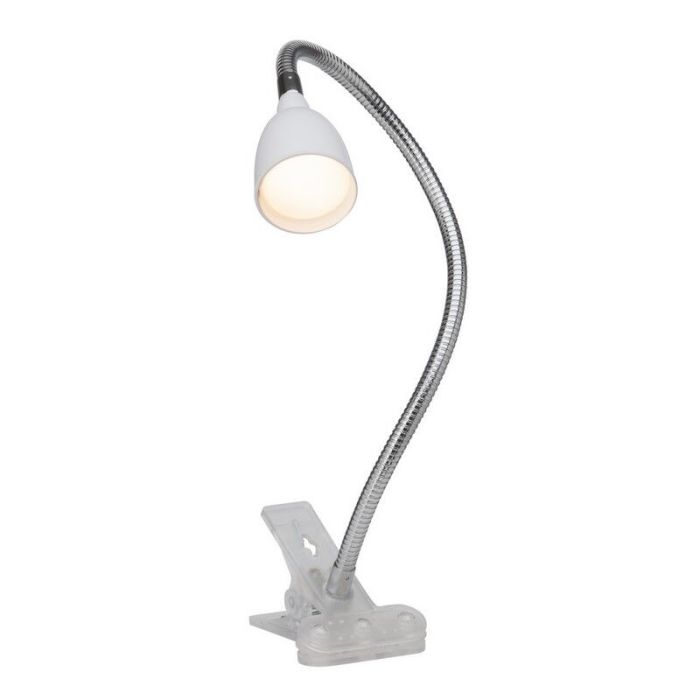 Plastic clip spotlight white, Kit, 2,4W, 3000K LED, with switch