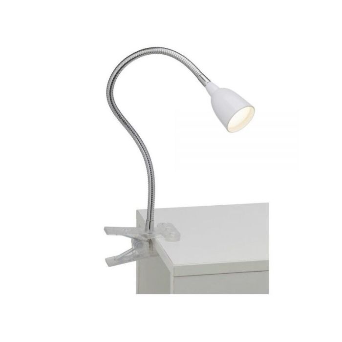 Plastic clip spotlight white, Kit, 2,4W, 3000K LED, with switch