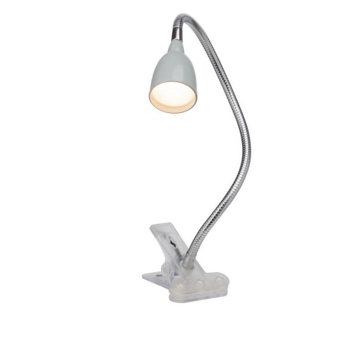 Plastic clip spotlight grey, Kit, 2,4W, 3000K LED, with switch