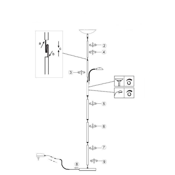 Modern floor lamp chrome, Elina, 18W, 3000K LED