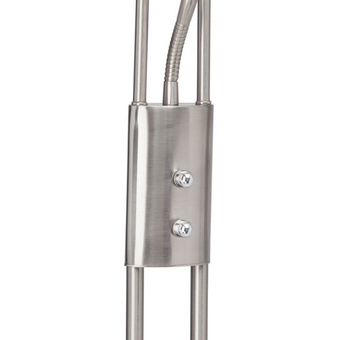 Glass reading floor lamp chrome, Ivan, 18W, 3000K LED, with switch