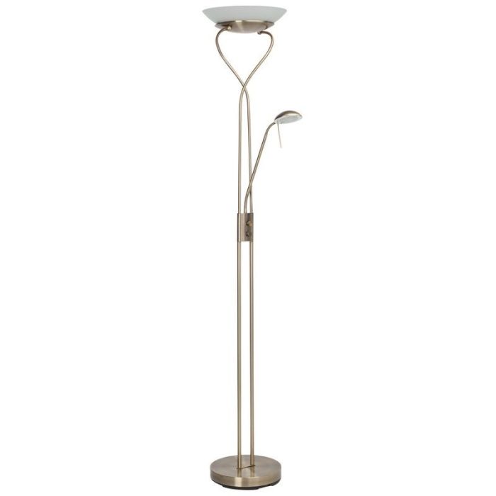 Modern reading floor lamp brass, Joann, 18W, 3000K LED, with switch