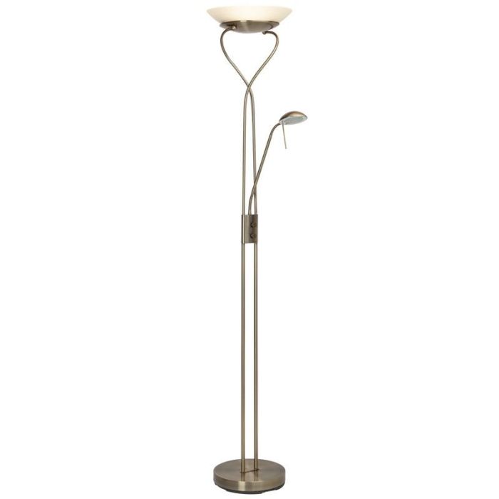 Modern reading floor lamp brass, Joann, 18W, 3000K LED, with switch