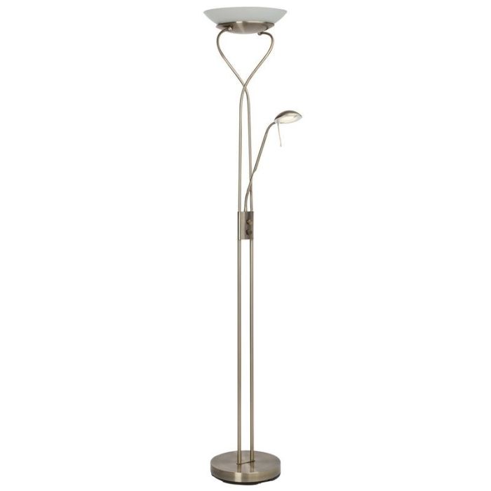 Modern reading floor lamp brass, Joann, 18W, 3000K LED, with switch