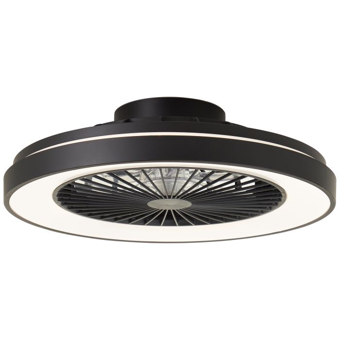 Modern ceiling fan black, Yasir, 40W, RGBW LED, with remote control