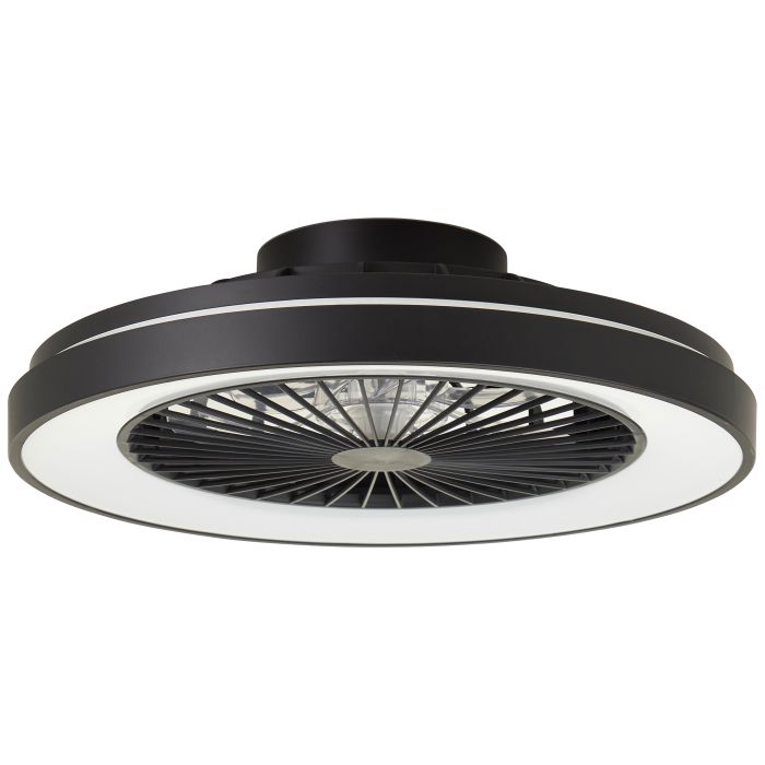 Modern ceiling fan black, Yasir, 40W, RGBW LED, with remote control