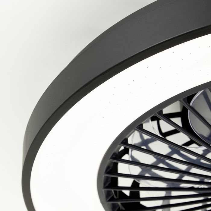Modern ceiling fan black, Yasir, 40W, RGBW LED, with remote control