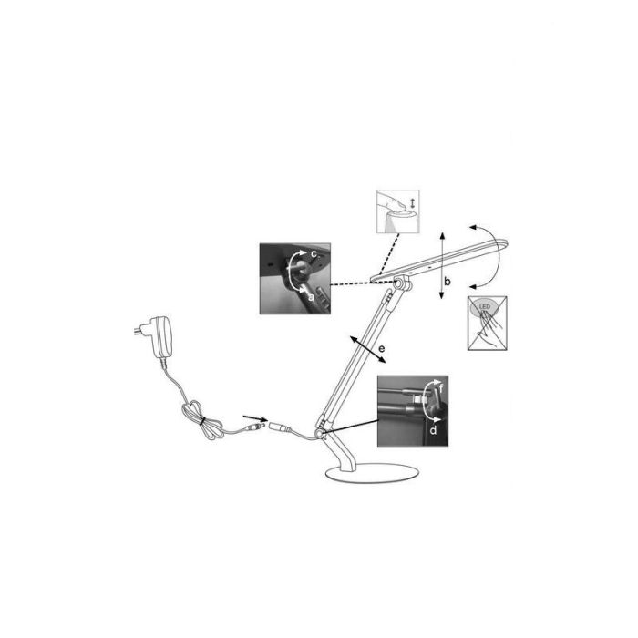 Metal desk lamp silver, Larah, 6W, 4000K LED, with switch