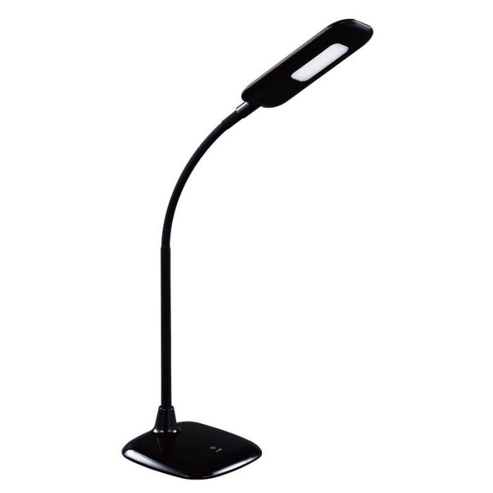 Plastic desk lamp black, Jenoah, 5W, 6000K LED, with touch dimmer