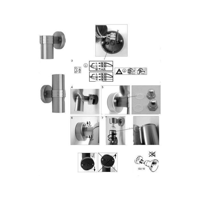 Modern outdoor light chrome, Jaycie, 3W, 3000K LED, IP44