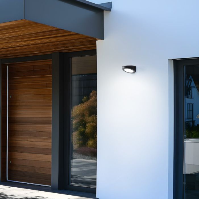Modern solar outdoor wall light black, Winesh, 3W, 4000K LED, IP44
