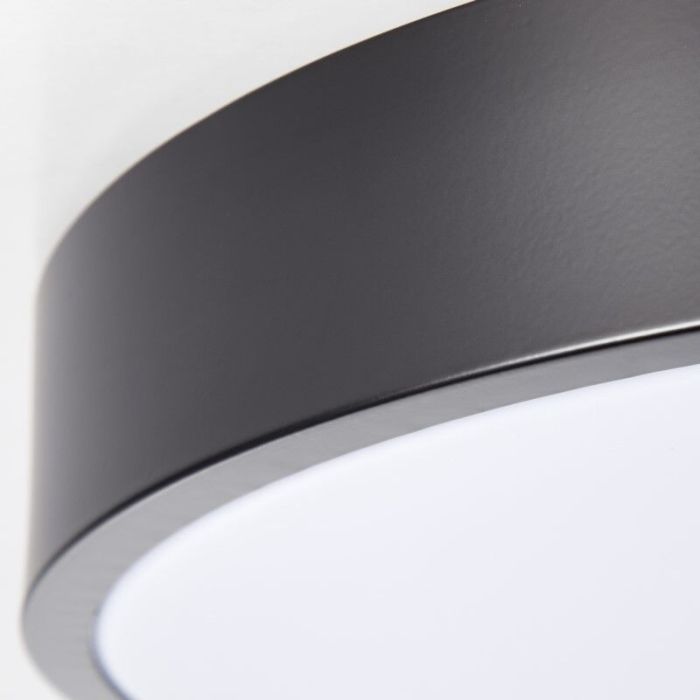 Modern flush ceiling light black, Asude, 12W, 3000K LED
