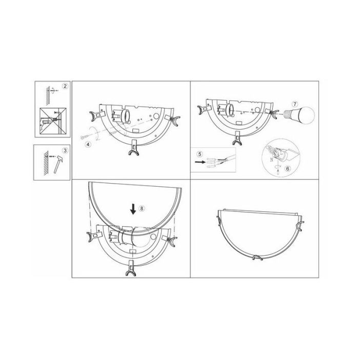 Glass wall spotlight transparent, Alisson