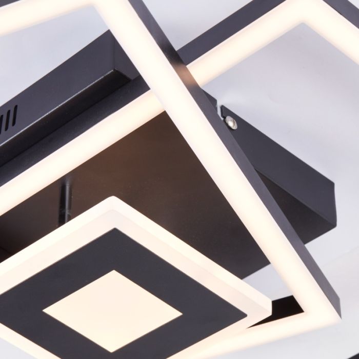 Design ceiling light black, Volkert, 22W, 3000K LED