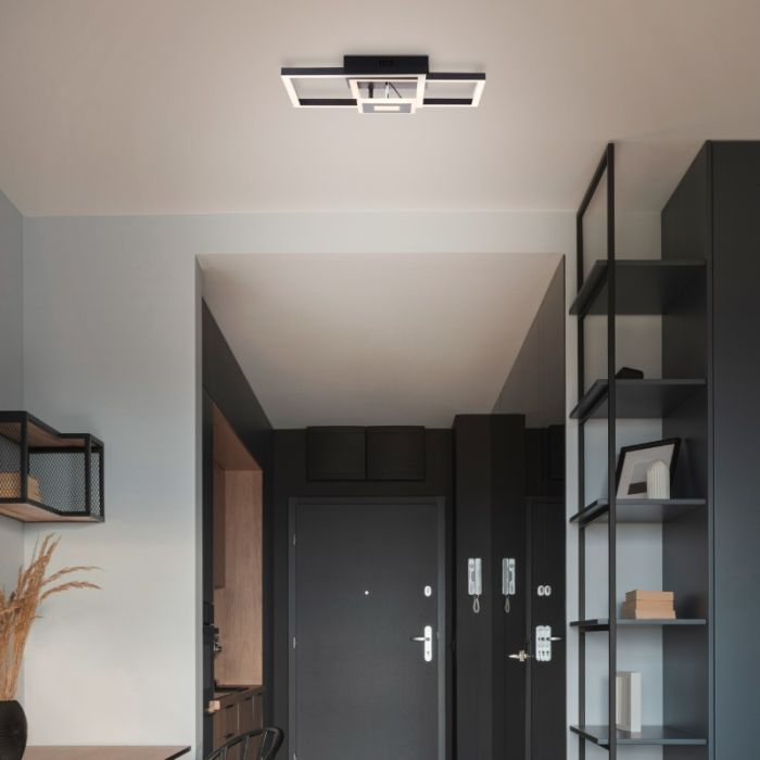 Design ceiling light black, Volkert, 22W, 3000K LED