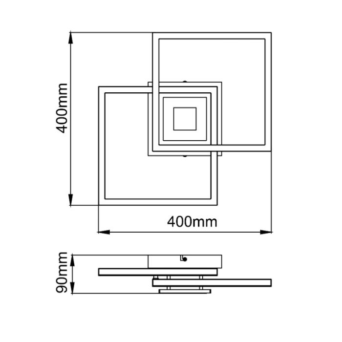 Design ceiling light black, Volkert, 22W, 3000K LED