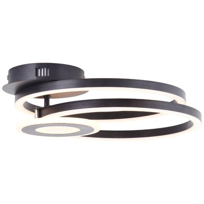 Design ceiling light black, Volkert, 24W, 3000K LED