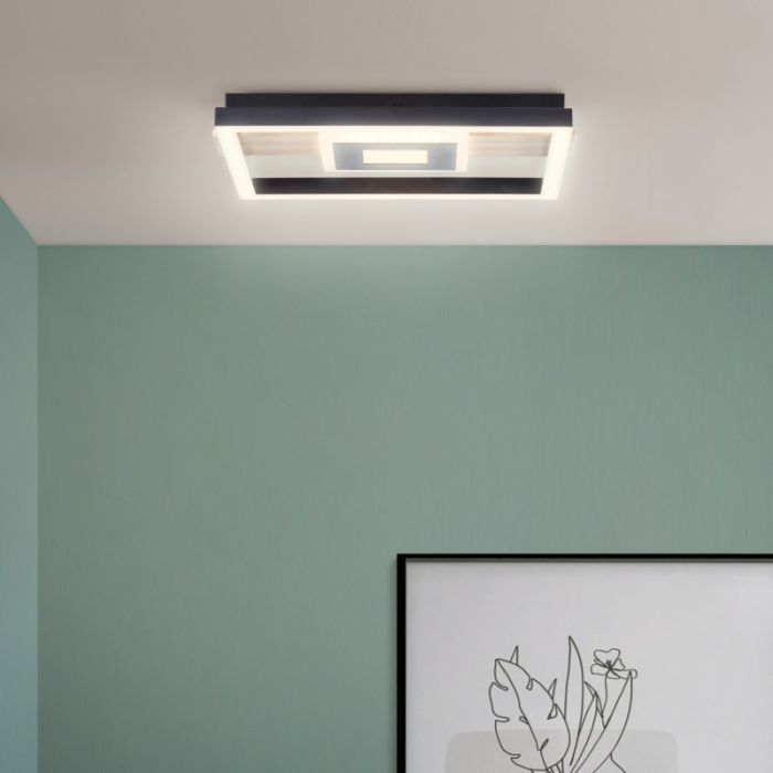 Design ceiling light black, Zakiya, 24W, 3000K LED