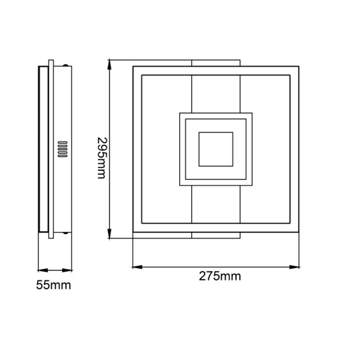 Design ceiling light black, Zakiya, 24W, 3000K LED