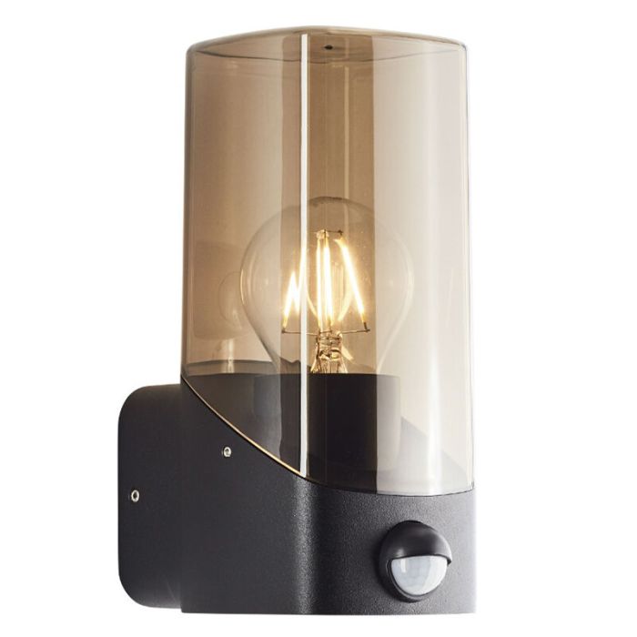 Modern outdoor wall light with motion sensor grey, Klasina, IP44