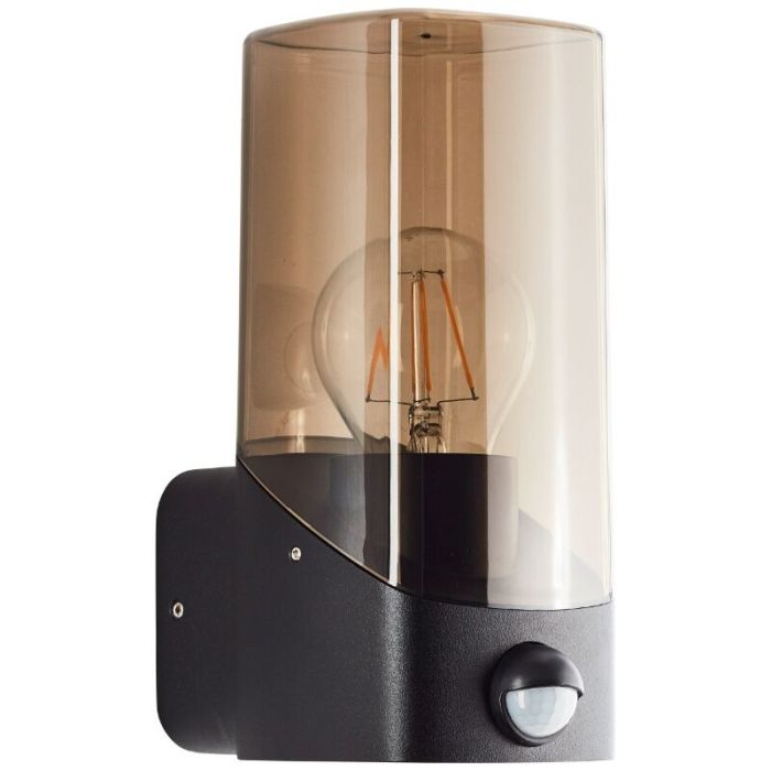 Modern outdoor wall light with motion sensor grey, Klasina, IP44