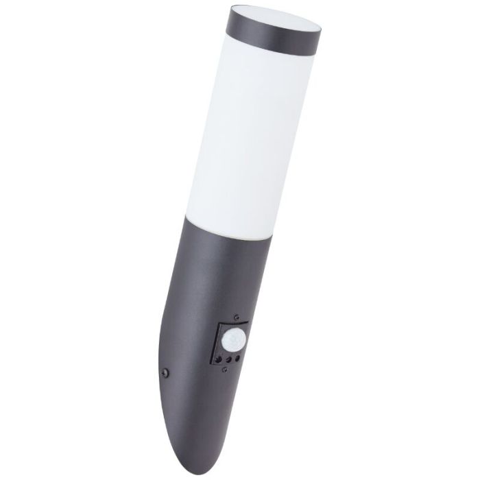 Metal outdoor wall light with motion sensor black, Meis, IP44