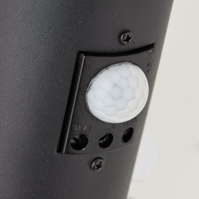 Metal outdoor wall light with motion sensor black, Meis, IP44
