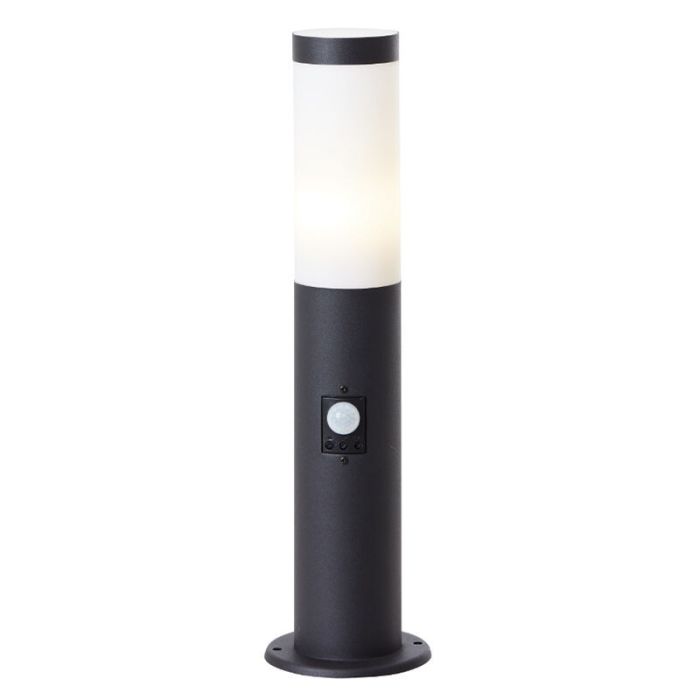Metal outdoor floor lamp with motion sensor black, Meis, IP44