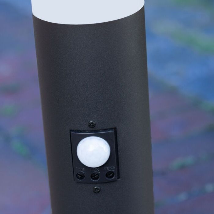 Metal outdoor floor lamp with motion sensor black, Meis, IP44