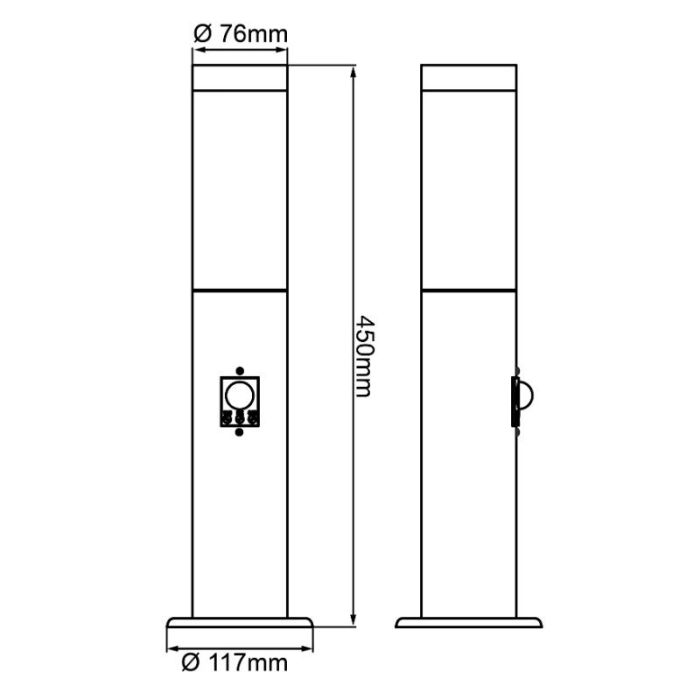 Metal outdoor floor lamp with motion sensor black, Meis, IP44