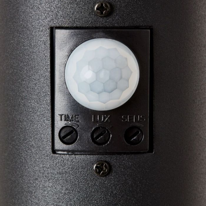 Metal outdoor floor lamp with motion sensor black, Meis, IP44